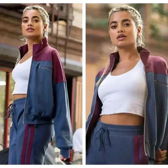 Spiritual Gangster So Fly Blocked Zip Jacket – Navy/Maroon, Size M, NWT - Picture 1 of 10